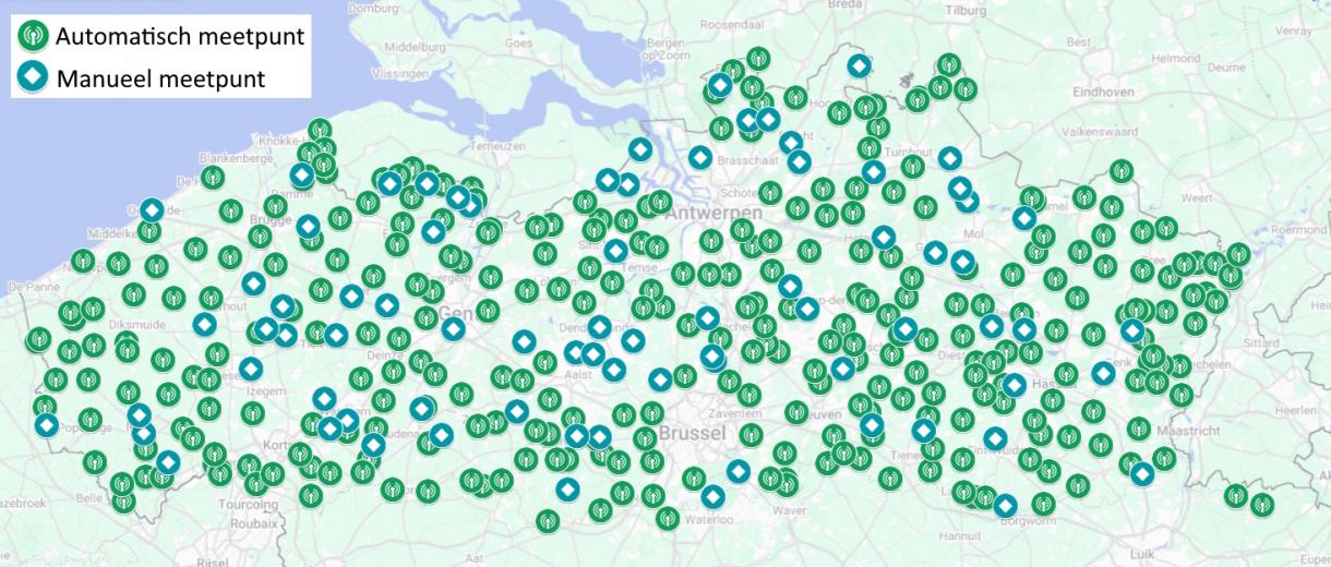 kaart locaties met automatische logger