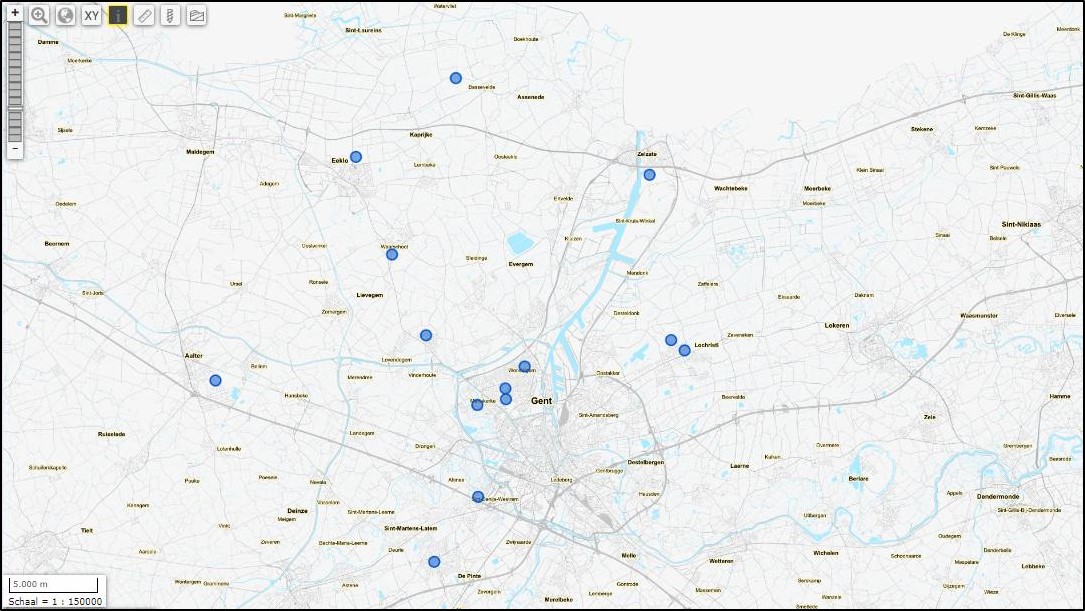 Kaartlaag 'actieve bemalingen' in de DOV-verkenner (klik op de afbeelding om de verkenner te openen)