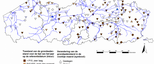 Relatieve grondwaterpeilen 07/07/2019